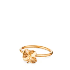 Clover fingerring - Firkløver – forgyldt sølv
