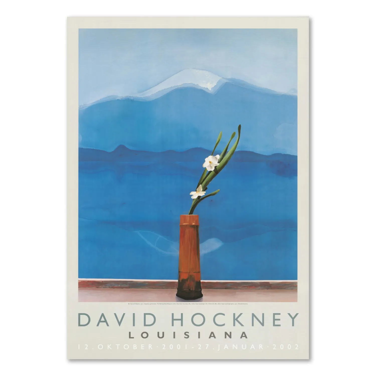 David Hockney – Mt. Fuji and flowers (1972)
