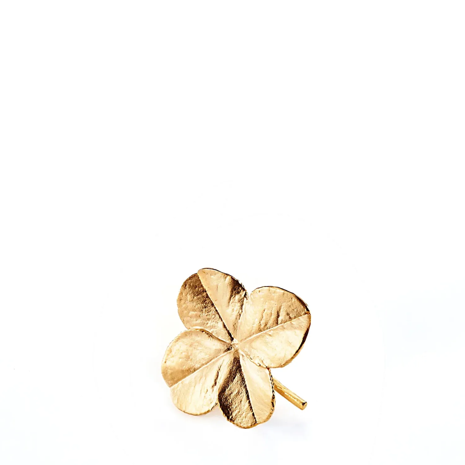 Firkløver broche – forgyldt sølv