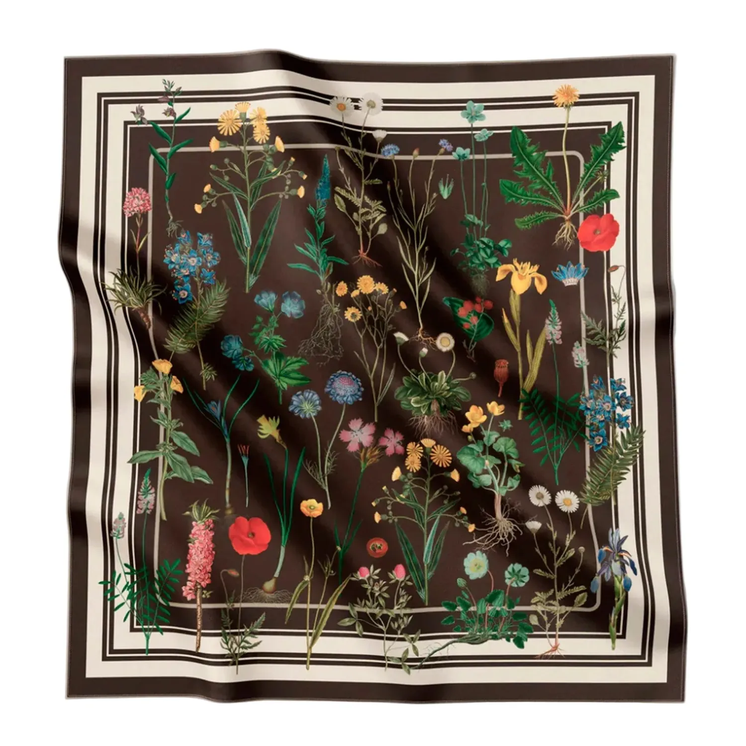 Flora Danica silketørklæde 53 x 53 cm