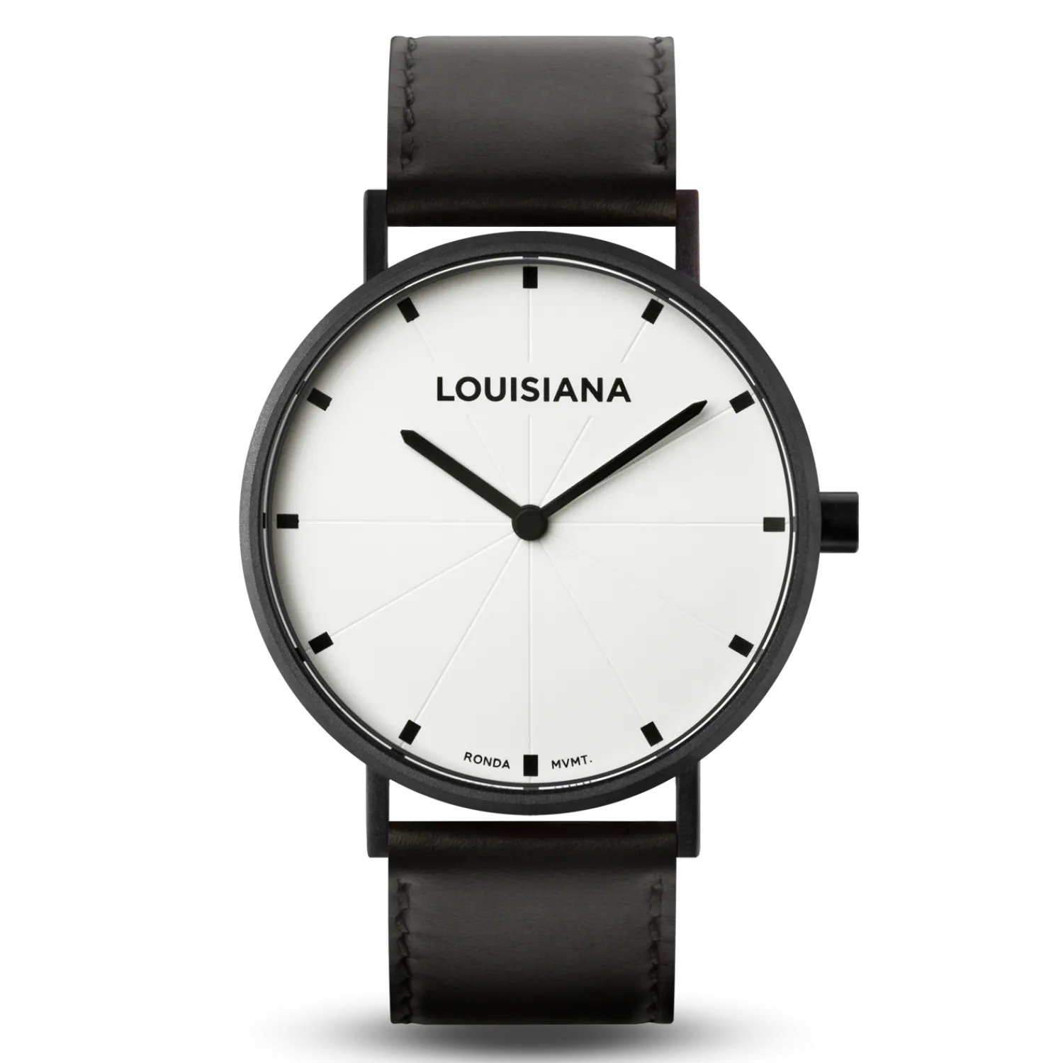 Louisiana urrem - 16 mm sort læder
